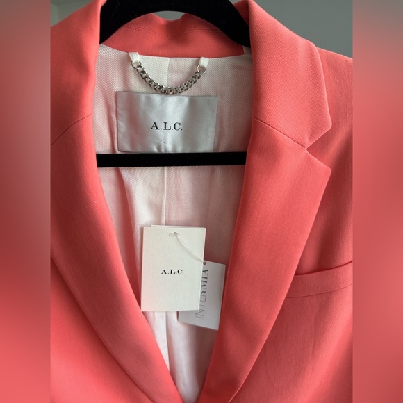 $695 New A.L.C. Dakota Pink Coral Peach Oversized Blazer Jacket Size 4 NWT - Picture 3 of 15